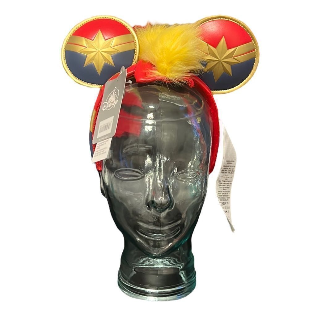 Disney Mickey Ears Adult One Size Captain Marvel Mohawk Headband Superhero NEW